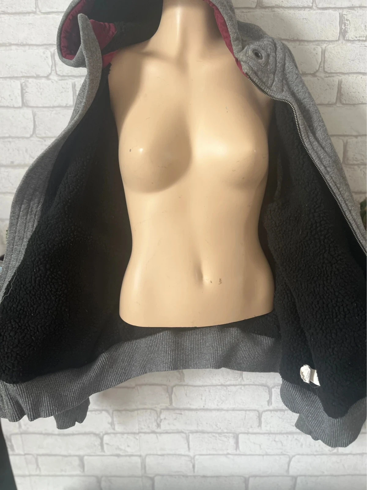 Veste zíper cinza mesclado com capuz – estilo casual chique confortável tamanho 40 – photo 5